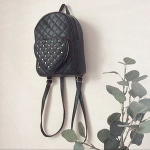 NWOT Kohl’s Black Mini Backpack with Heart